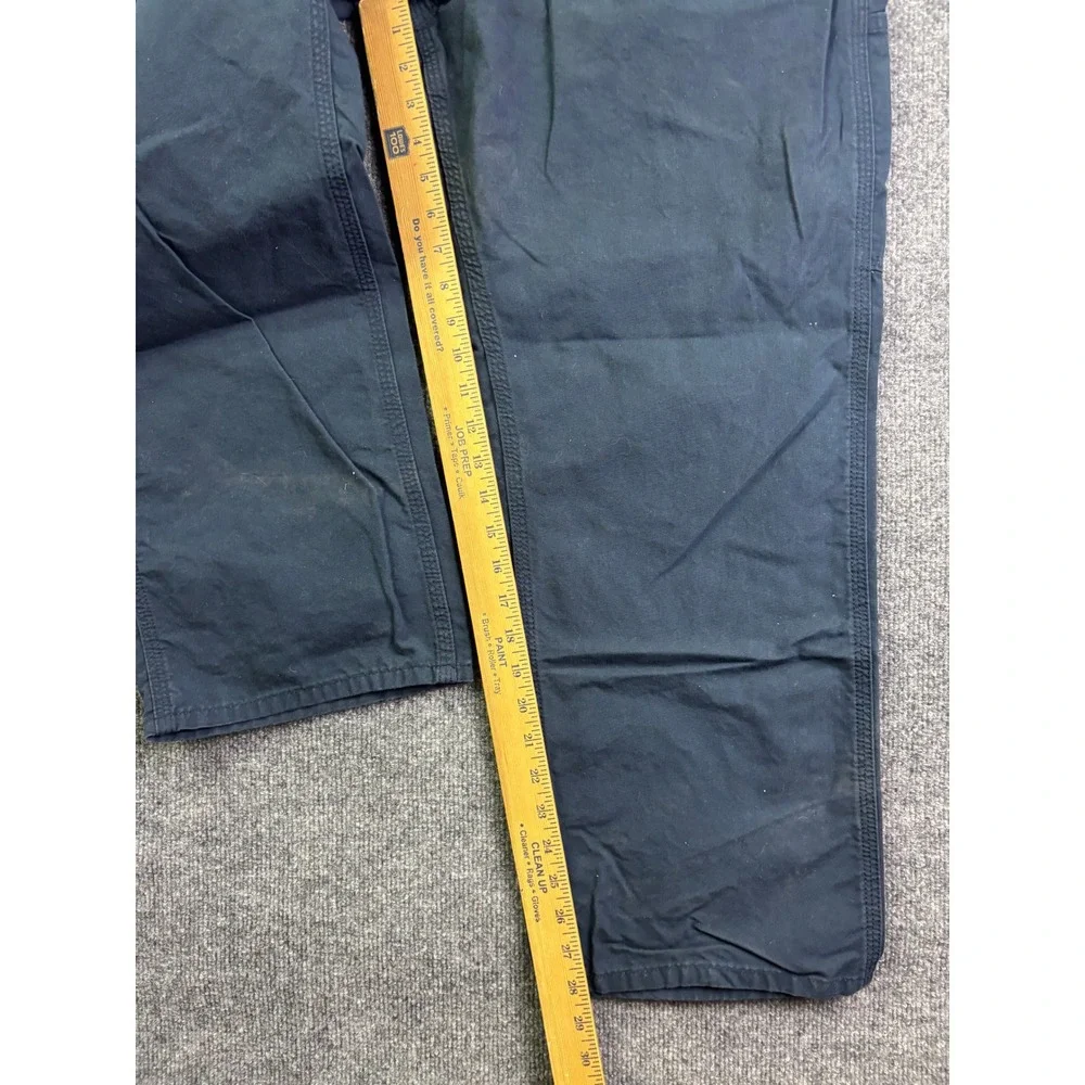 Carhartt Work Pants Mens 35x30 Navy Blue Canvas Straight Leg Utility Trousers